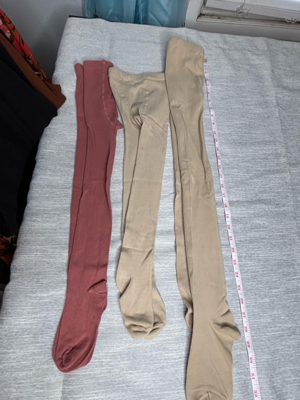 Zara Kids Ribbed Leggings - Rust and Beige